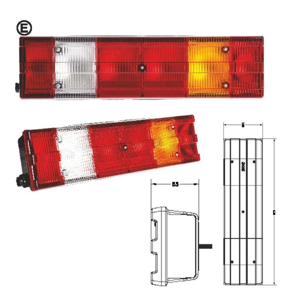 Üniversal Kamyon Dorse Stop Lambası Soketli Sağ - 201206-SKTRH - 3