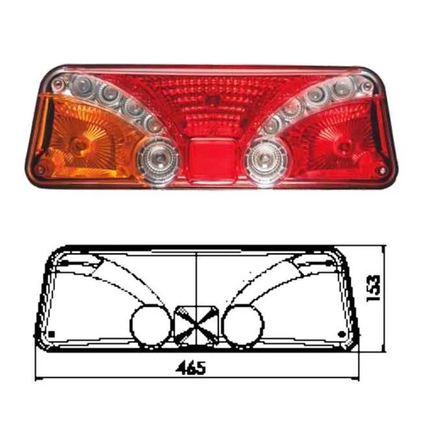 Üniversal Extrem 66 Tır Dorse Stop Lambası Sağ - 201003-RH - 2