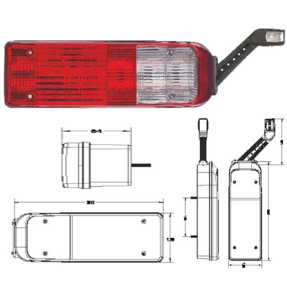 Üniversal Dorse Stop Lambası Kablolu Boynuzlu Sol - 201205-KBLH - 3