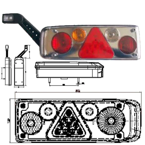 Kamyon Dorse Stop Sinyal Lambası Sağ - 201407-RH - 2