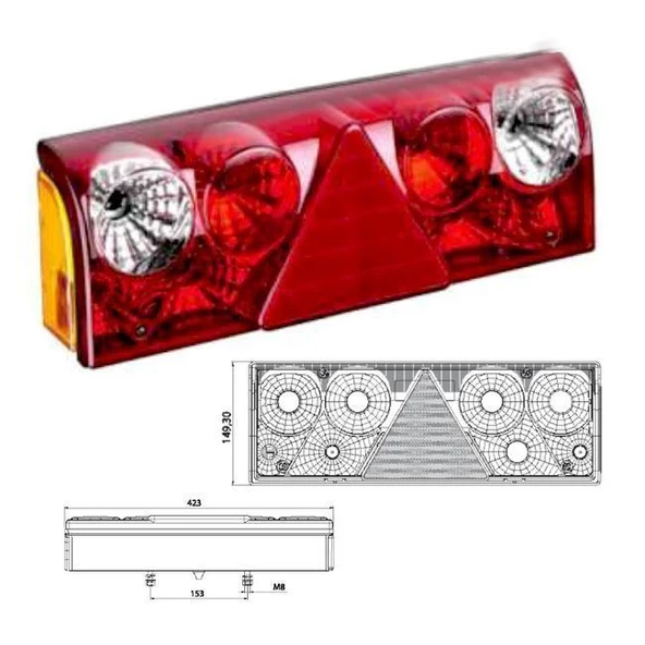 Üniversal Dorse Stop Lambası Kablolu Sağ 201615-KRHBC - 201615-KRHBC - 3