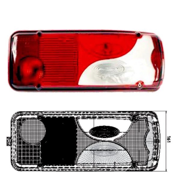 Üniversal Kamyon Dorse Stop Lambası Soketli Sol - 201801-SKTBLH - Resim 3