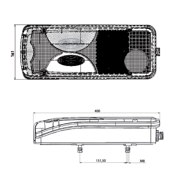 Üniversal Kamyon Dorse Stop Camı Mavi Sinyalli Sol - 201801-MCLH - 2