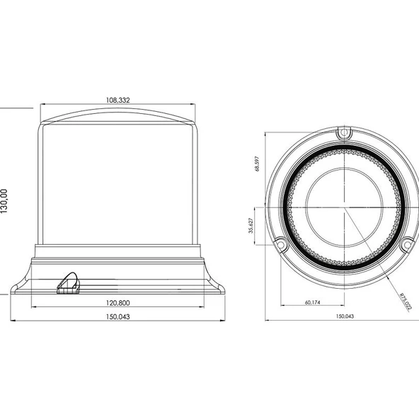 Ledli Çakar Lamba 12V/110V Sarı - 48 - 2