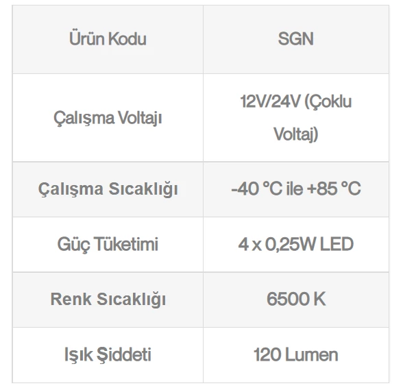 Sanel Kuğu Boynu Harita Okuma Lambası Y.M 12V 24V Uyumlu Universal SGN-02 - 4
