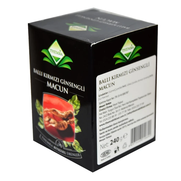 Themra Ballı Kırmızı Ginsengli Macunu Bitkisel Karışım 240 Gr - Resim 4