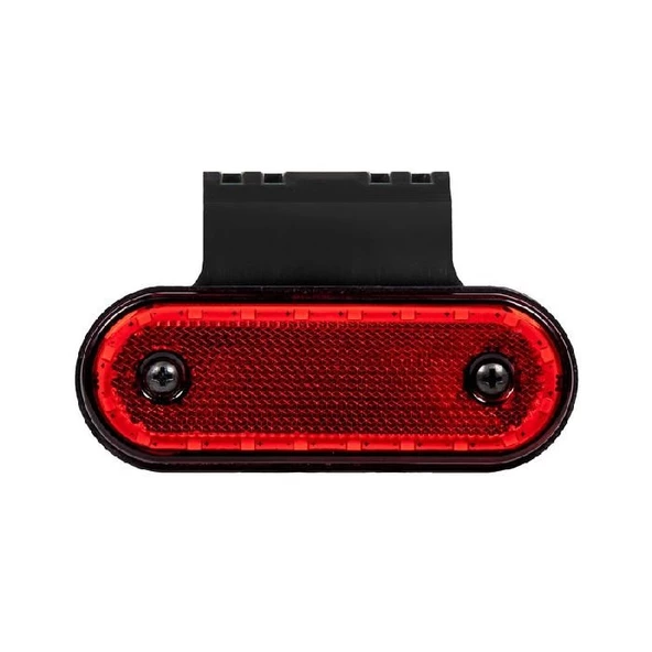 Oval Yan İşaret Lamba Braketli 20 Led'Li 115Mm 12V-24V Kırmızı - FR0293-R