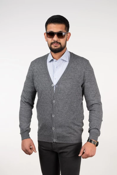 SAN&FA SLİMFİT ERKEK TRİKO HIRKA - 9