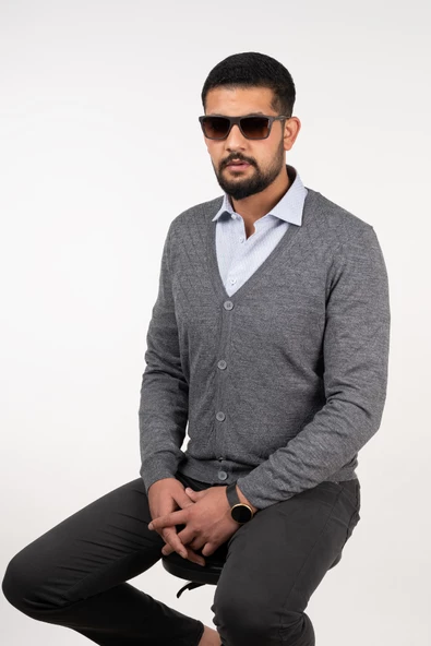 SAN&FA SLİMFİT ERKEK TRİKO HIRKA - 6