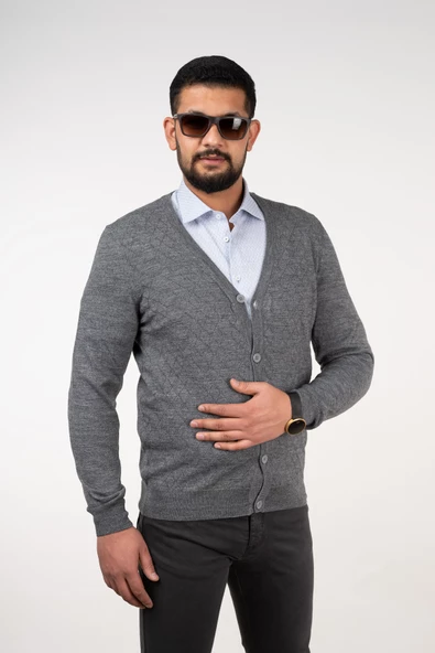 SAN&FA SLİMFİT ERKEK TRİKO HIRKA - 7