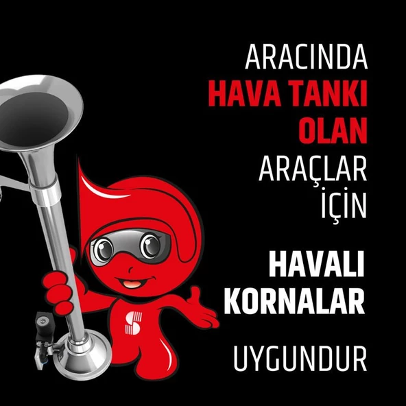 SEGER-82Mh Marin Havalı Korna 12V, Krom Borulu - 4