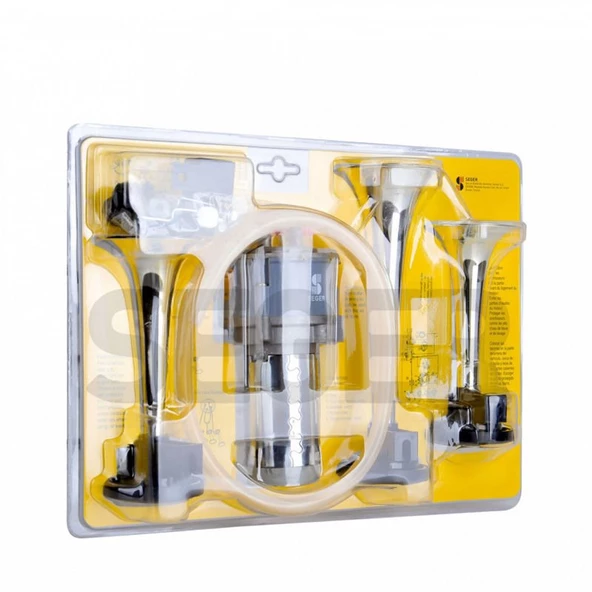 SEGER-82Kh Kompresörlü Korna 24V, Krom Renkli Plastik Borulu, Melodili - 4