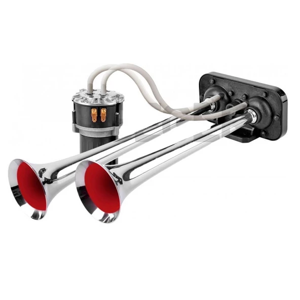 SEGER-85Kh Fala Fala Kompresörlü Korna 24V, Krom Borulu, Melodili - 2