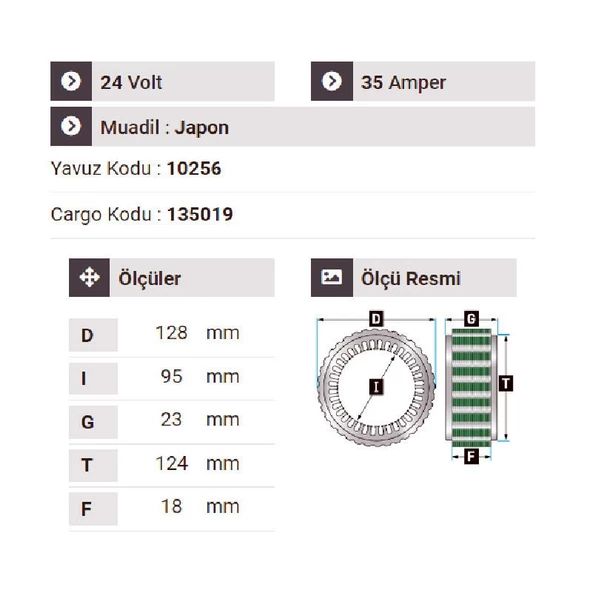 NURSAN 130124 Statör 24V 35A Kia Kamyon - 2