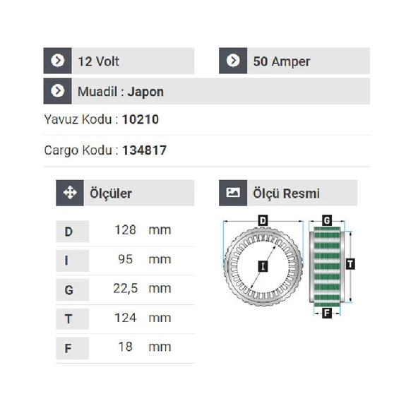NURSAN 130312 Statör 12V 50A Bmc Nissan Motor Minibüs Pickup - 2