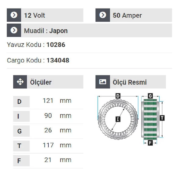 NURSAN 151112 Statör 12V 50A Mitsubishi L-300 Panel L-200 Pickup E. M - 2