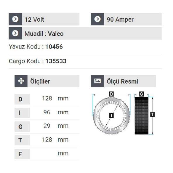 NURSAN 180712 Statör 12V 90A Peugeot Boxer - Partner - Fiat Ducato - Citroen - Bmv - 2