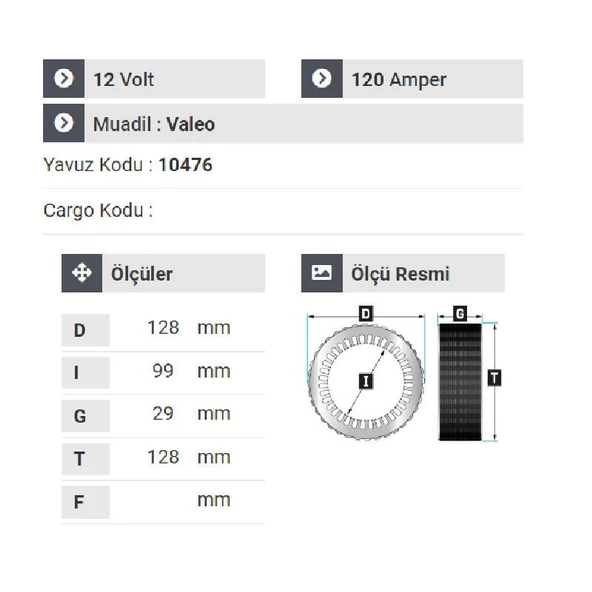 NURSAN 180912 Statör 12V 120A Peugeot Ve Renault Grubu -Volvo Klimalı - 2
