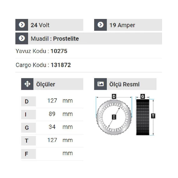 NURSAN 180824 Statör 24V 19A Prestolıte Tip Cat İş Makiması - 2