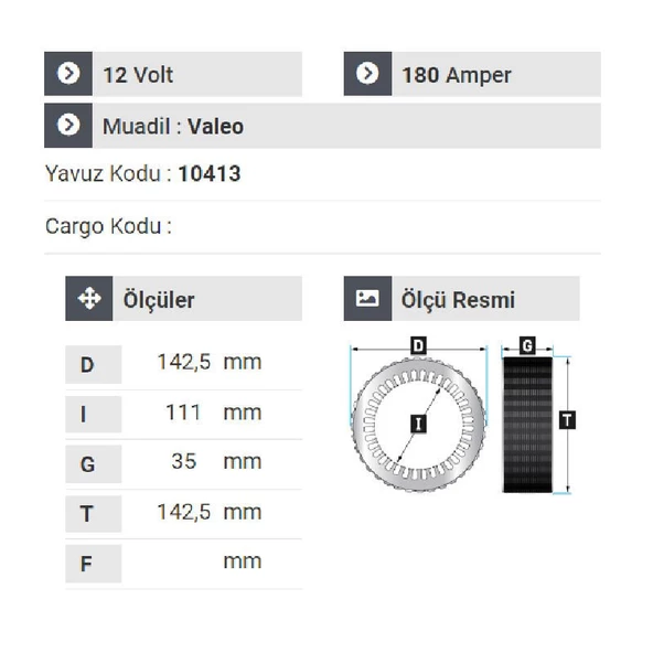 NURSAN 183112 Statör 12V 180A Bmw 730.520.320.X5.X6 Bmw Gurubu Y.M Valeo 6 Uçlu - 2