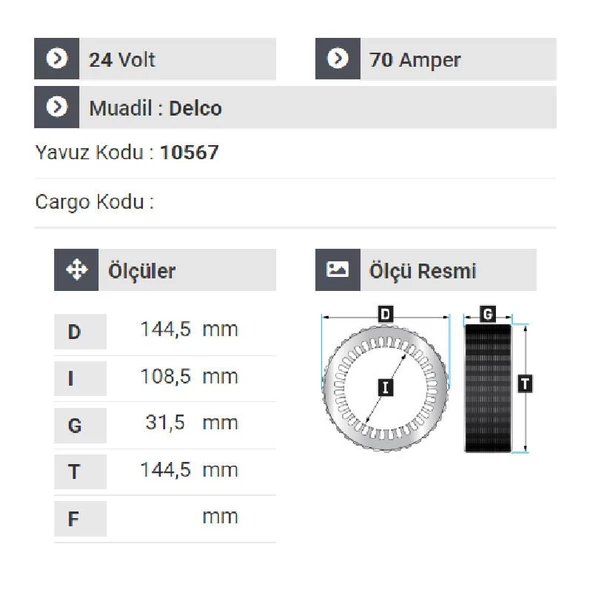 NURSAN 184224 Statör 24V 70A Bmc Pro 827.1144 Cummins İşmak.2451 Delco Dinamalarda - Resim 2