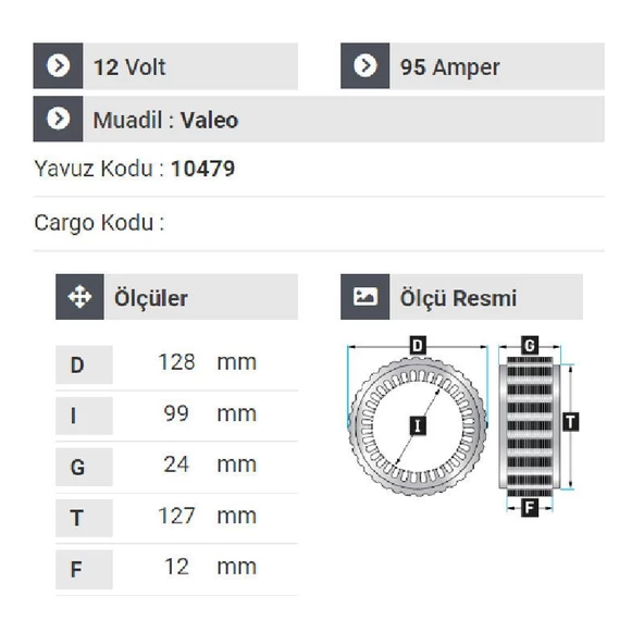 NURSAN 182812 Statör Dacia Logan Sandero Dokker - Resim 2