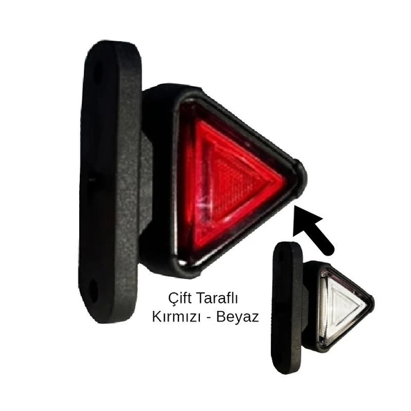 Mini Takoz Üçgen 12-24V Kırmızı-Beyaz - 2