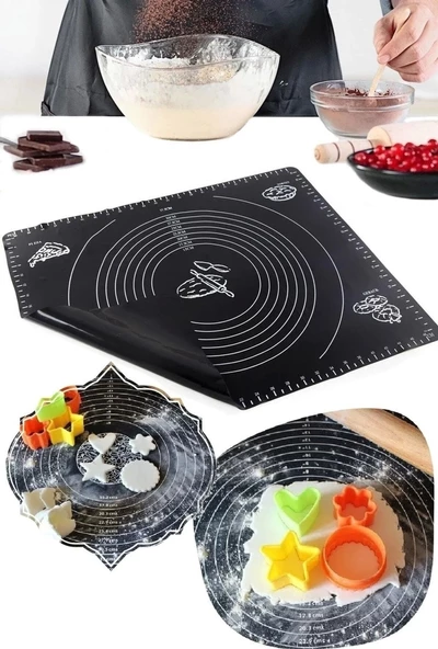 Hayal Sepeti  Hamur Matı Açma Silikon Hamur Açma Pasta Fırın Hamur Matı Alt Açma - 2