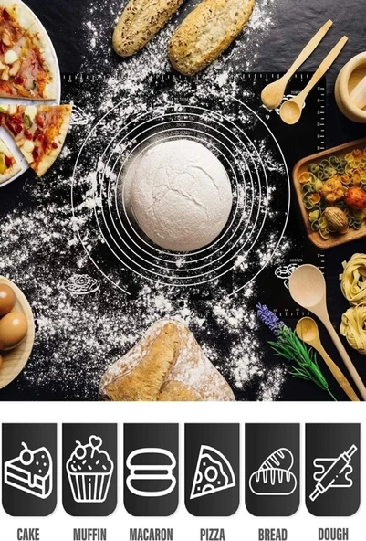 Hayal Sepeti Hamur Matı Açma Silikon Hamur Açma Pasta Fırın Hamur Matı Alt Açma - 3