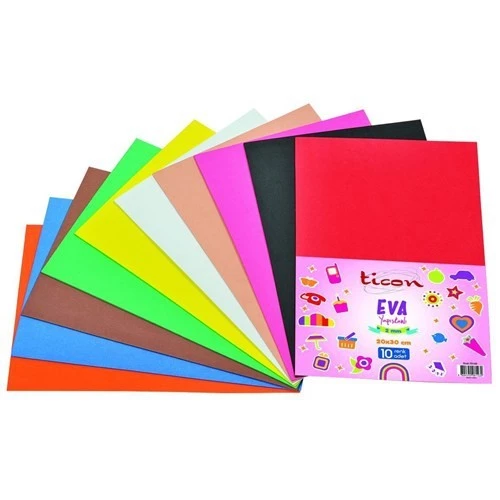 Ticon Eva Yapışkanlı(2mm) 20x30cm 10lu Karışık