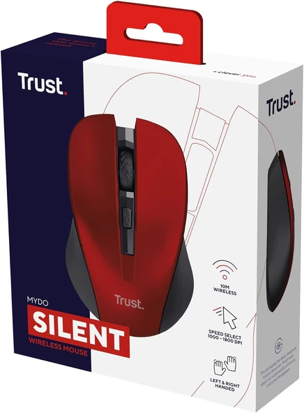 Trust 21871 Mydo Kırmızı Wireless Optik Mouse - Resim 5