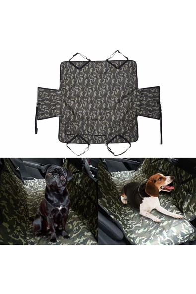 Araç / Oto Içi Arka Koltuk Köpek Örtüsü- Kamuflaj Desenli - 3