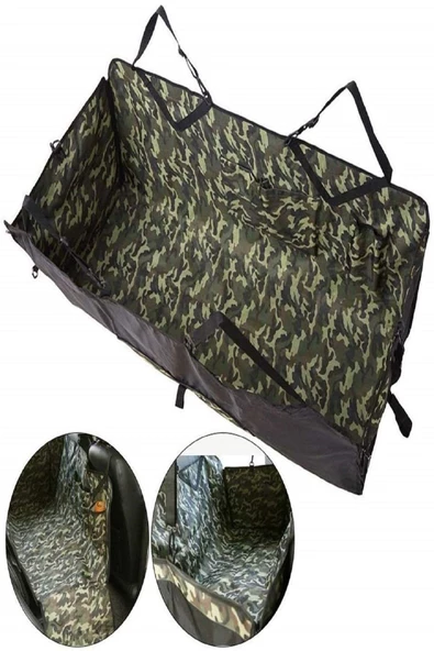 Araç Içi Arka Koltuk Köpek Örtüsü Kamuflaj Desenli Kedi Köpek Yatağı