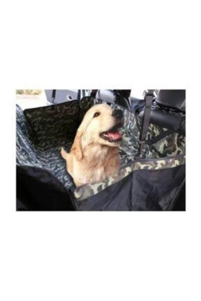 Kamuflaj Desenli Araç Içi Köpek Örtüsü Arka Koltuk Havuzlu Su Geçirmez - 2
