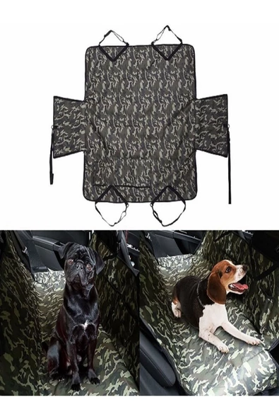 Araç Içi Arka Koltuk Köpek Havuzu Şiltesi Örtüsü Kamuflaj Desenli Kedi-köpek Yatağı Impertex Kumaş - 5