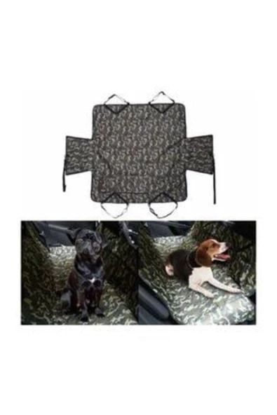 Kamuflaj Desenli Araç Içi Köpek Örtüsü Arka Koltuk Havuzlu Su Geçirmez - 3