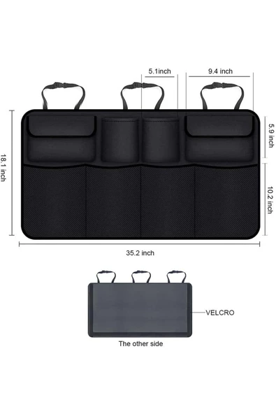 Oto Organizer Bagaj Eşya Düzenleyici 8 Cepli Koltuk Arkası Bagaj Çanta ürün görseli