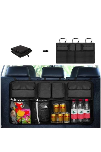 Oto Organizer Bagaj Eşya Düzenleyici 8 Cepli Koltuk Arkası Bagaj Çanta - Resim 2