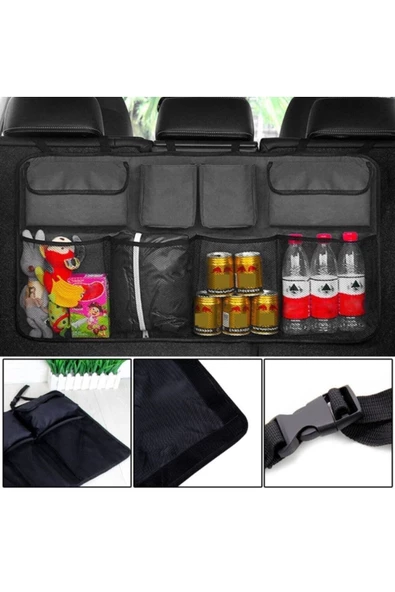 Araç Içi Bagaj Düzenleyici 8 Cepli Organizer Çanta Araç Bagaj Çantası 8 Cepli - Resim 5