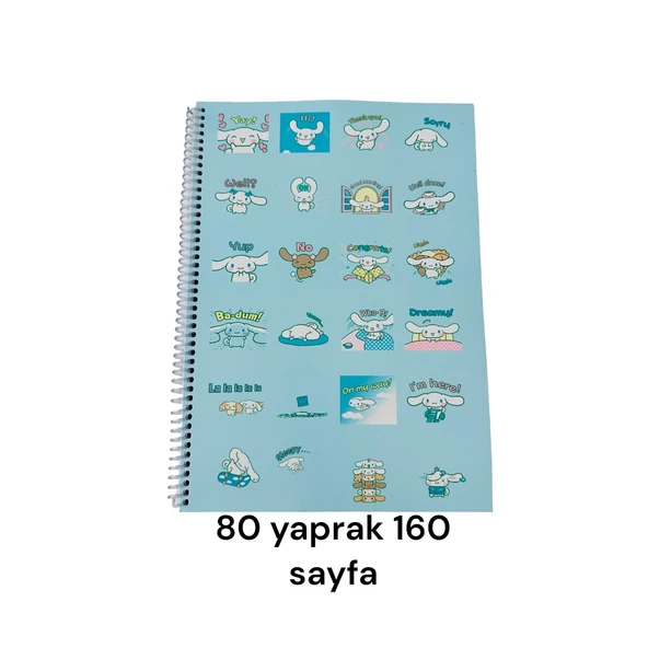 CİNNAMOROLL DEFTER SETİ,CİNNAMOROLL ÇİZGİLİ DEFTER,KARALİ DEFTER - 3
