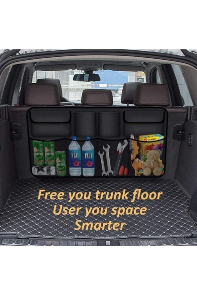 Bagaj Düzenleyici Araç Içi Bagaj Eşya Düzenleyici Oto Bagaj Organizer 8 Cepli Fileli - Resim 5