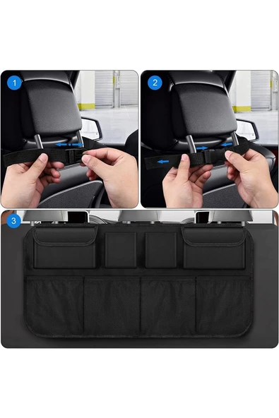 Oto Araç Bagaj Organizeri Asmalı Alet Eşya Çantası 8 Cepli - Resim 2