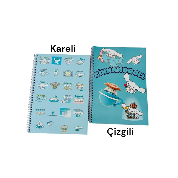 CİNNAMOROLL DEFTER SETİ,CİNNAMOROLL ÇİZGİLİ DEFTER,KARALİ DEFTER