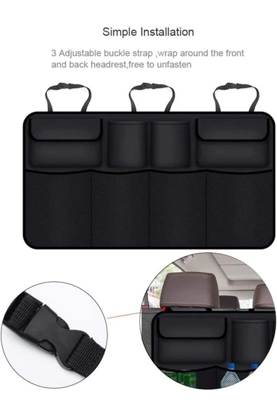 Yepyeni!! 8 Cepli Araba Koltuk Arkası Organizer Araç Oto Bagaj Içi Bod Düzenleyici - Resim 3