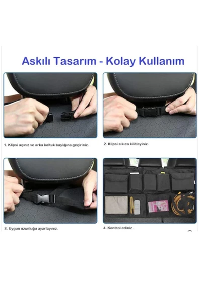 Araba Bagaj Içi Düzenleyici 8 Cepli Organizer - Resim 3