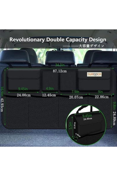 8 Cepli Araba Koltuk Arkası Koltuk Organizer Araba Koltuk Filesi Oto İçi Aksesuar - Resim 7