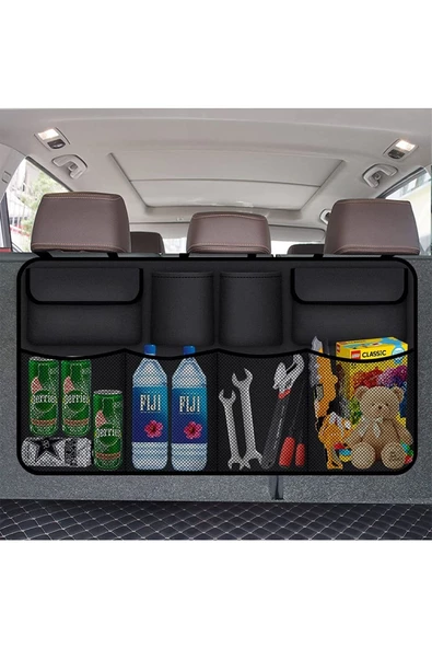 Oto Araç Bagaj Düzenleyici Çanta Araç Içi Eşya Düzenleyici Bod Oto Bagaj Organizer 8 Cepli Fileli ürün görseli