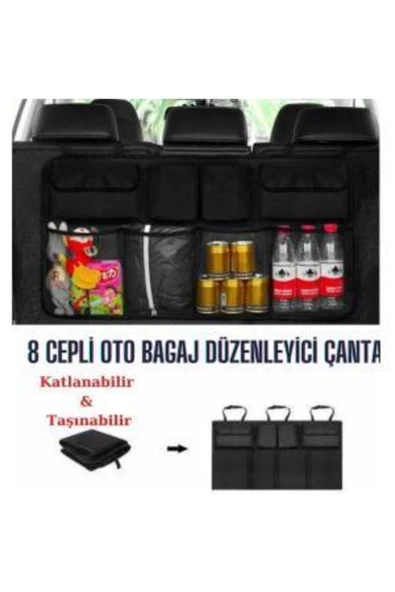 Araç Bagaj Düzenleyici 8 Cepli Bagaj Organizer - Resim 4