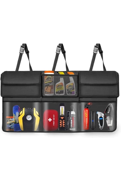 8in1 Araba Araç Içi Oto Bagaj Düzenleyici Organizer Çanta - Resim 5