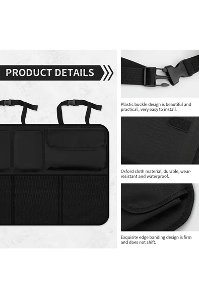 Araba Koltuk Arkası 8cepli Organizer Araç Oto Bagaj Içi Bod Düzenleyici - Resim 6